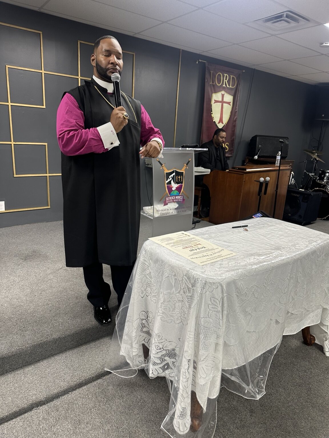 Bishop Christopher L. Brown teaching during a ministry gathering