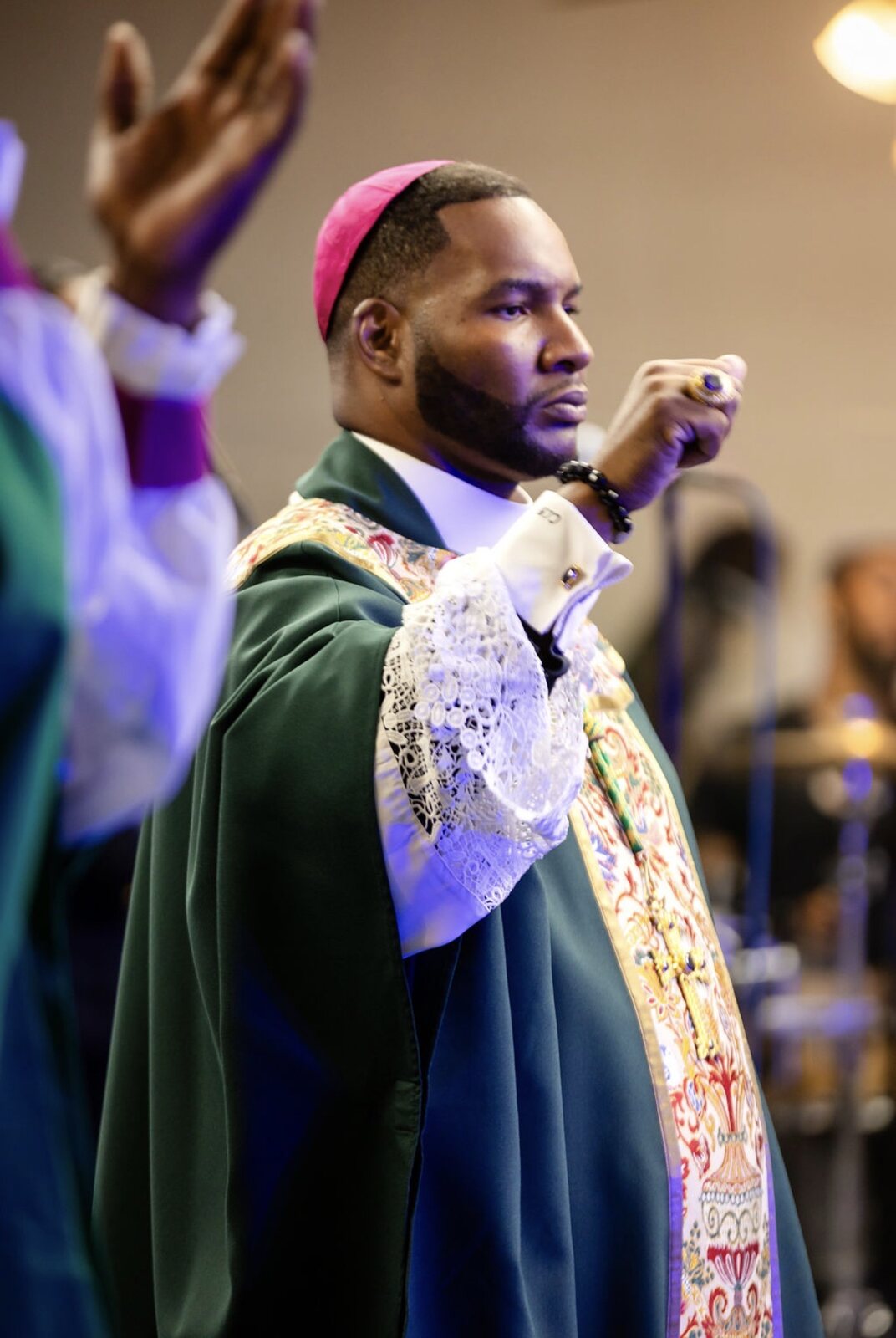 Bishop Christopher L. Brown ministering during worship